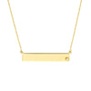 Bar Necklace in Plated Sterling Silver with CZ