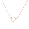 Plated Sterling Silver Sideways Heart Necklace