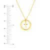 Cut Out Circle w/Dangle Cross Necklace