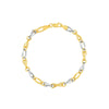 Two-Tone Textured Wavy Oval and Circle Bracelet