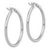 14K White Gold 2x30mm Hoop Earrings