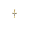 Two-Tone Fluted Crucifix Pendant