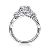 14K White Gold Twisted Round Diamond Engagement Ring