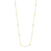 Long Open Hammered Circles Chain Necklace