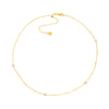 CZ Bezels on Saturn Chain Adjustable Choker