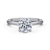 14K White Gold Round Hidden Halo Diamond Engagement Ring