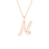 Script 'N' with Diamond Bezel Necklace