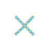 X Stud Earrings with Simulated Turquoise