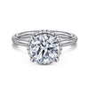 14K White Gold Round Hidden Halo Diamond Engagement Ring