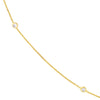 Sterling Silver CZ Bezel Station Long Necklace