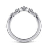 14K White Gold Curved Diamond Anniversary Band