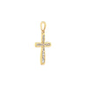 Two-tone Framed Vine Cross Pendant