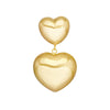 Double Puff Heart Dangle Earrings