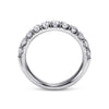 14K White Gold 11 Stone French Pavé Diamond Wedding Band