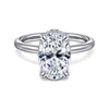 14K White Gold Hidden Halo Oval Diamond Engagement Ring