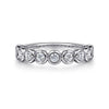 14K White Gold Bezel Set Diamond Anniversary Band