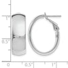14K with White Rhodium Plating Polished Hoop Earrings