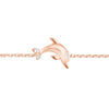 Plated Sterling Silver Mini CZ Dolphin Bracelet