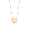 Sterling Silver Heart with CZ Frame Adjustable Necklace