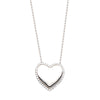 Sterling Silver Heart with CZ Frame Adjustable Necklace