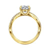 14K Yellow Gold Round Twisted Diamond Engagement Ring