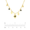 Black Enamel Diamond-Shaped Drops Necklace