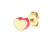Domed Heart Stud with Pink Enamel