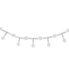 Sterling Silver CZ Dangles and Stations Adjustable Choker