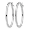 14K White Gold Polished Oval Hoop Earrings