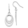 Sterling Silver Rhod-pltd  Polished Shepherd Hook Dangle Earrings