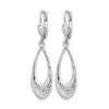 10K White Gold Polished and D/C Leverback Earrings