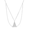 Sterling Silver CZ Triangle Bib Necklace