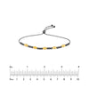 Sterling Silver Black and Yellow D/C Beads Bolo Bracelet