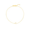 Sideways Mini CZ Wishbone Adj. Bracelet
