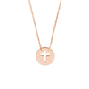 So You Cross Cutout Mini Disc Adj Necklace