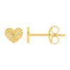 Small Fluted Heart Stud Earrings