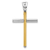 14K Two-tone Polished Cross Pendant