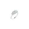 14K White 6.5 mm Round Engagement Ring Mounting
