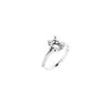 14K White 7x5 mm Emerald Solitaire Engagement Ring Mounting