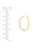 4mm x 32mm Diamond-Cut Oval Hoop Earrings