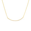 Sterling Silver Curved CZ Bar Adjustable Necklace