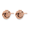 14K with Rose Gold Plating Knot Polished D/C Post Earrings
