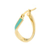 Turquoise Enamel Oval Twist Hoops
