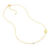 Sideways Floating Turtle and Turq Bezel Necklace