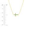 Simulated Turquoise Sideways Cross Necklace