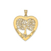 Polished Family Tree Heart Pendant