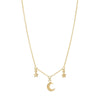 Crescent Moon and Star Drops Necklace