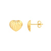 Fluted Heart Small Stud Earrings