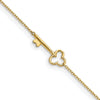 14K Polished Key 9 inch Plus 1 inch Extender - Total 10 inch Anklet