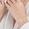 Alternating Bezel Diamond &amp; Bead Bracelet